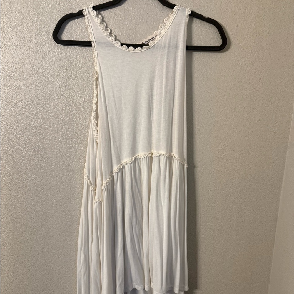 Impressions White Lace Trim Top